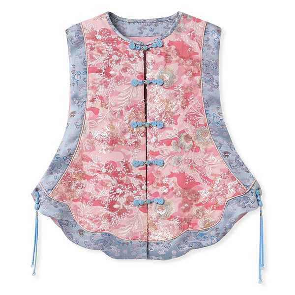 Vintage Floral Sequined Vest